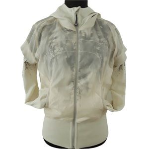 Lululemon Elemental Bomber Full Zip Cream Off White Ivory Hoodie Jacket Size 8